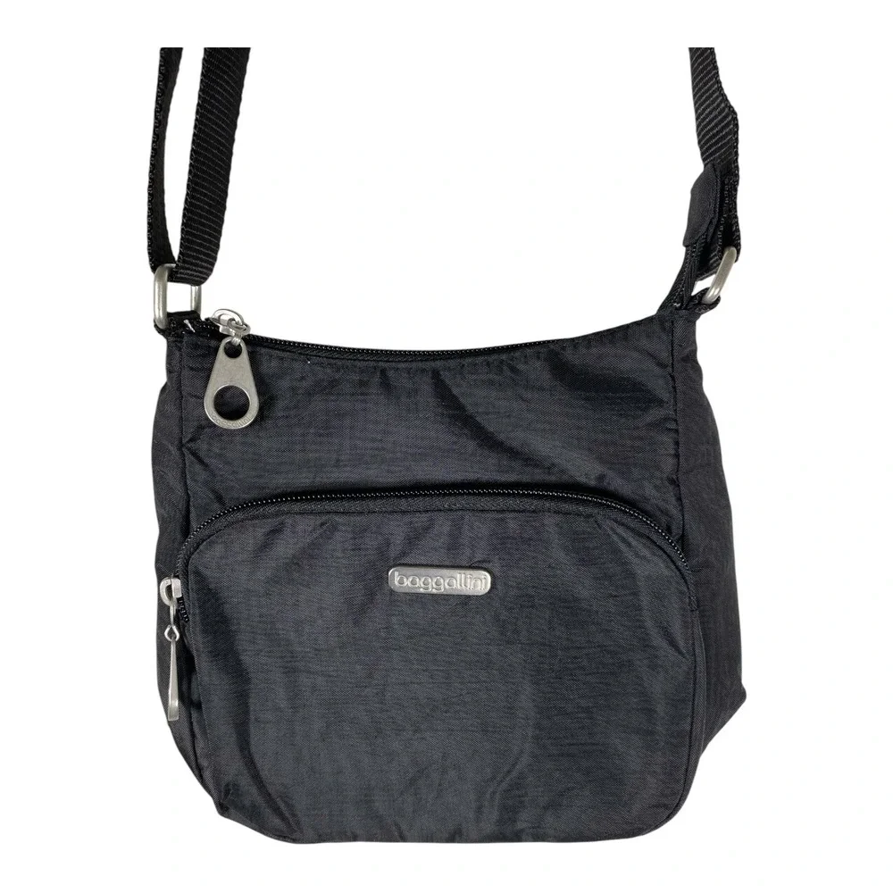 Baggallini Joey Bagg Crossbody Bag Women Small Black Exc Nylon Travel Everyday